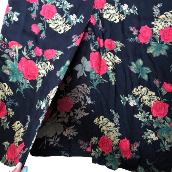 Vintage 90s early 00s dark rose florals maxi fitted dress - Picture 6 of 15